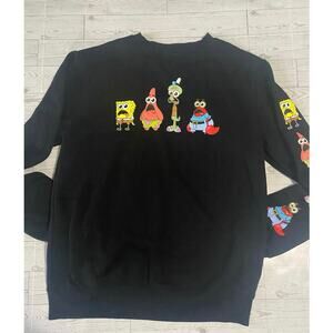 Nickelodeon SpongeBob SquarePants Graphic Sweatshirt Black Crewneck Small